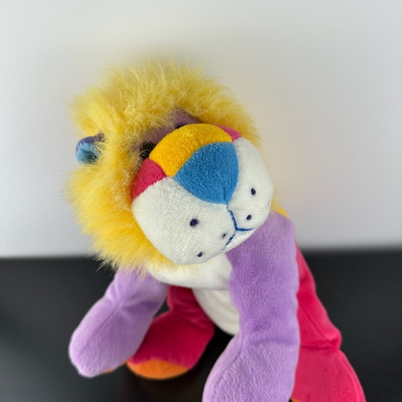 Chosun Rare Rainbow Lion Cub 14” Yellow Purple White Pink Blue Plush - Picture 3 of 8